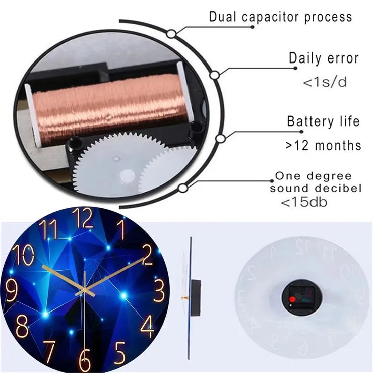 Glass Wall Clock Modern Design